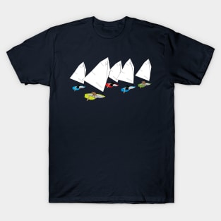 Cats & Dogs Racing Optimist Sailing Dingies T-Shirt